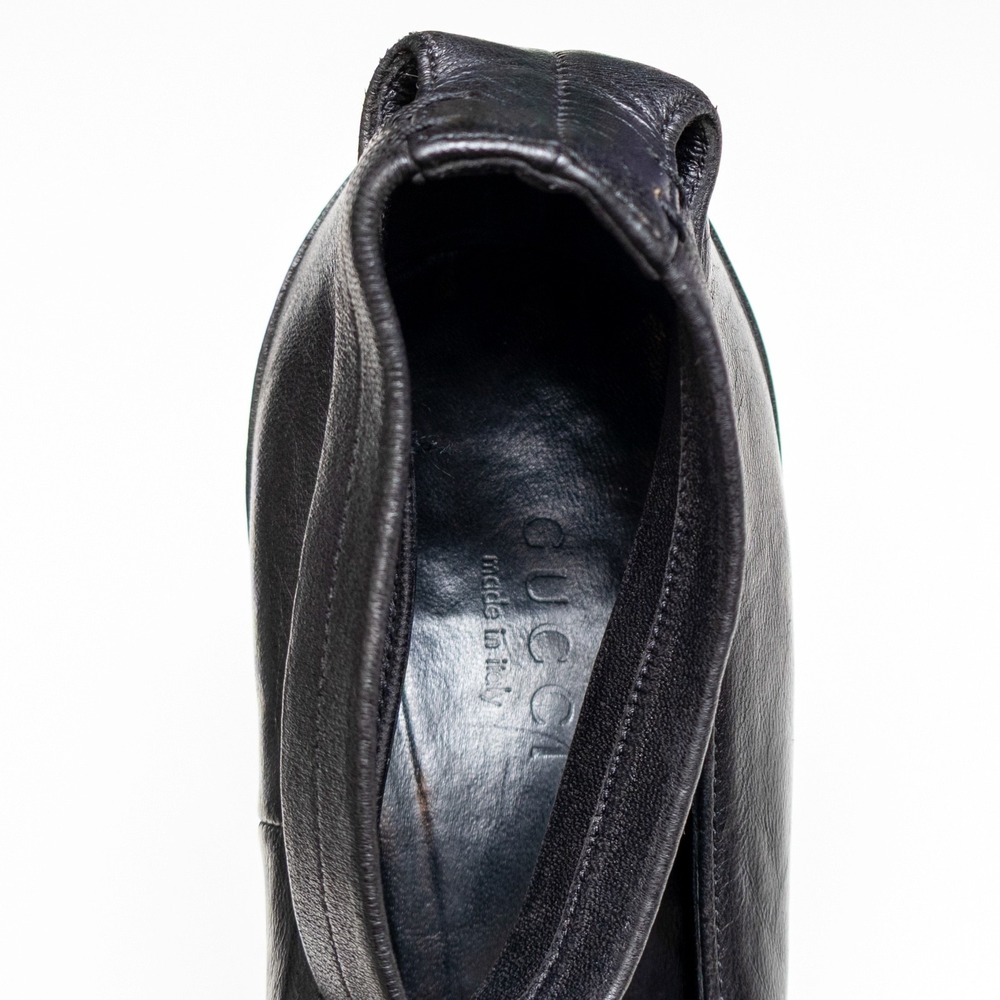 F/W 1997 Tom Ford for Gucci Black Leather Ankle-Strap Stiletto Shoes US: 7 B - Picture 9 of 12